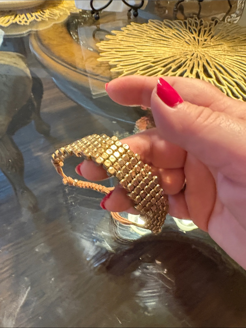 Lucky Brand Gold-Tone Woven Stretch Bracelet